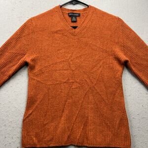 Vintage Banana Republic Italian Merino Wool Sweater Orange V Neck Women S 2005
